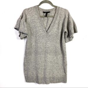 BCBGMaxAzria Flutter Sleeve Lambs Wool Sweater S